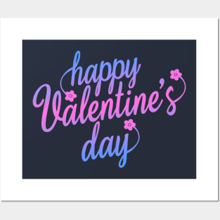 Cute Happy Valentine's Day Calligraphy Greeting Posters and Art